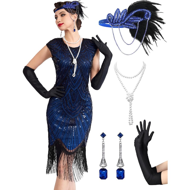 Vestidos Flapper para Mujer, E - Women'S Accessories In The 1920S reseña y precio