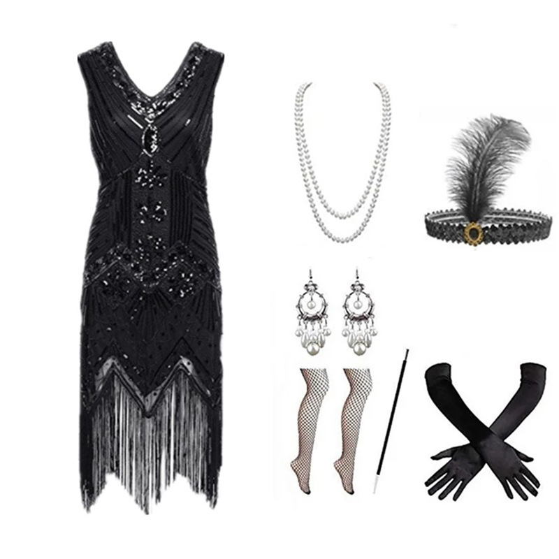 Conjunto de Vestido Flapper de - Women'S Accessories In The 1920S reseña y precio