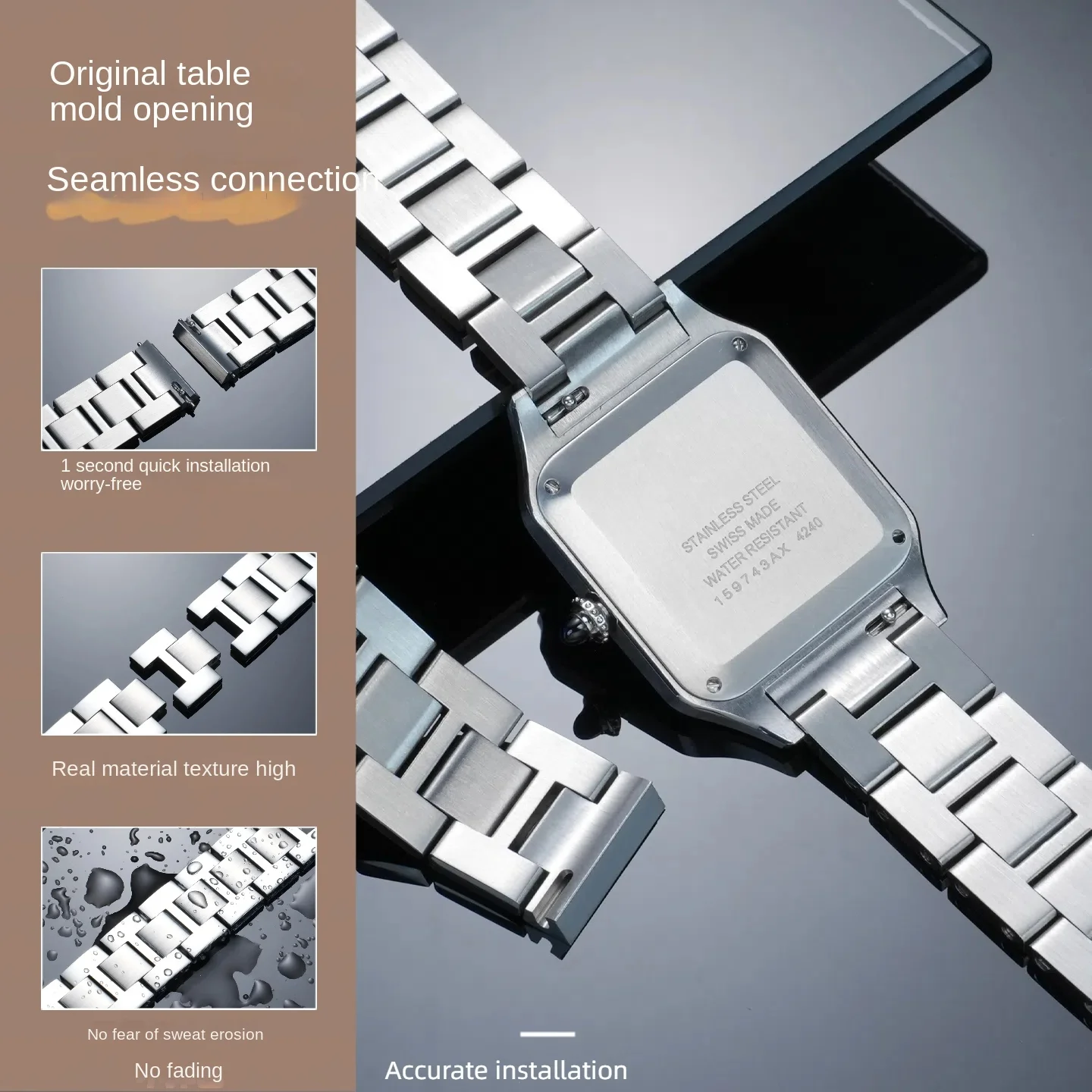 Correa de reloj de acero de li - Women'S Accessories Cartier reseña y precio